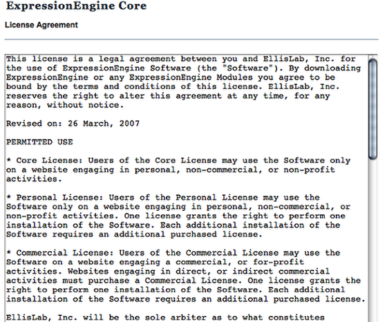 ExpressionEngine License