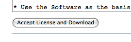 Accept License and Download button